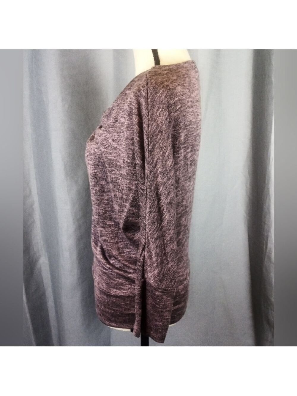 Jennifer Lopez dolman sleeved top, pink and black heathered, size S - Picture 3 of 5